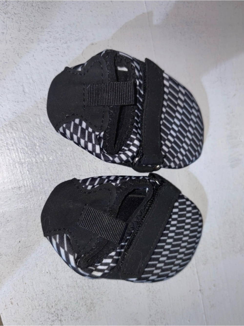 Baby Black Patterned Velcro Soft Sole Shoes